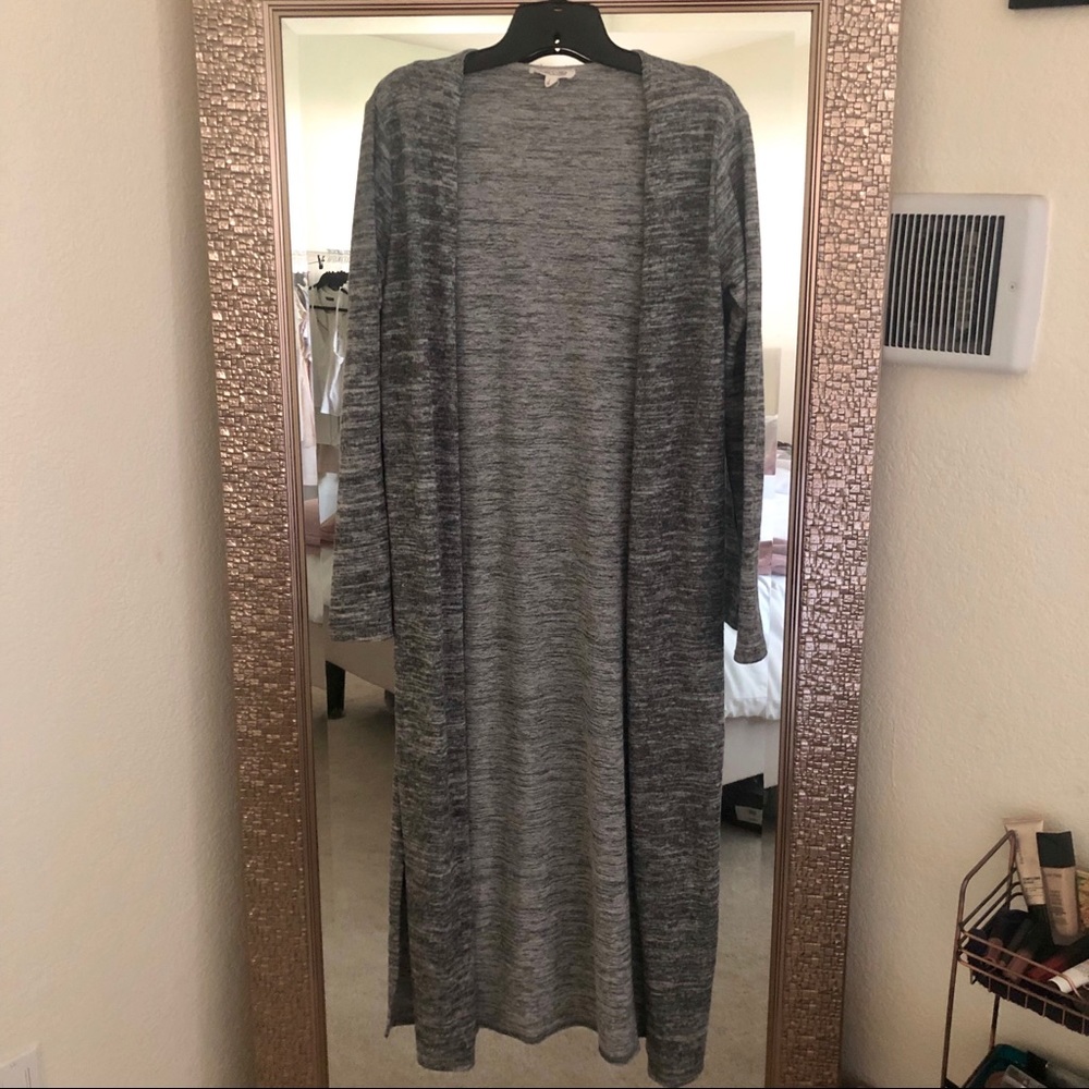 Heather gray longline cardigan